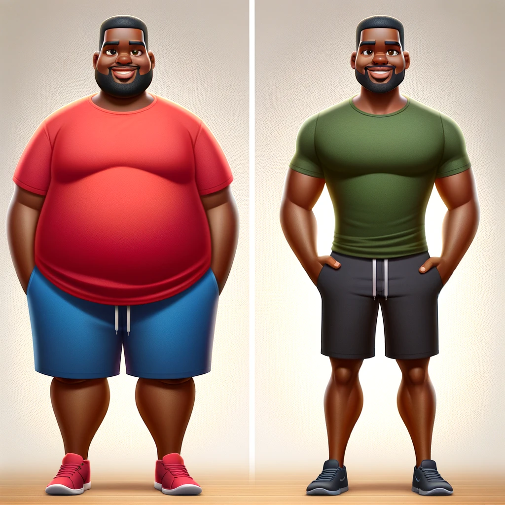 Before and After Image of man losing weight