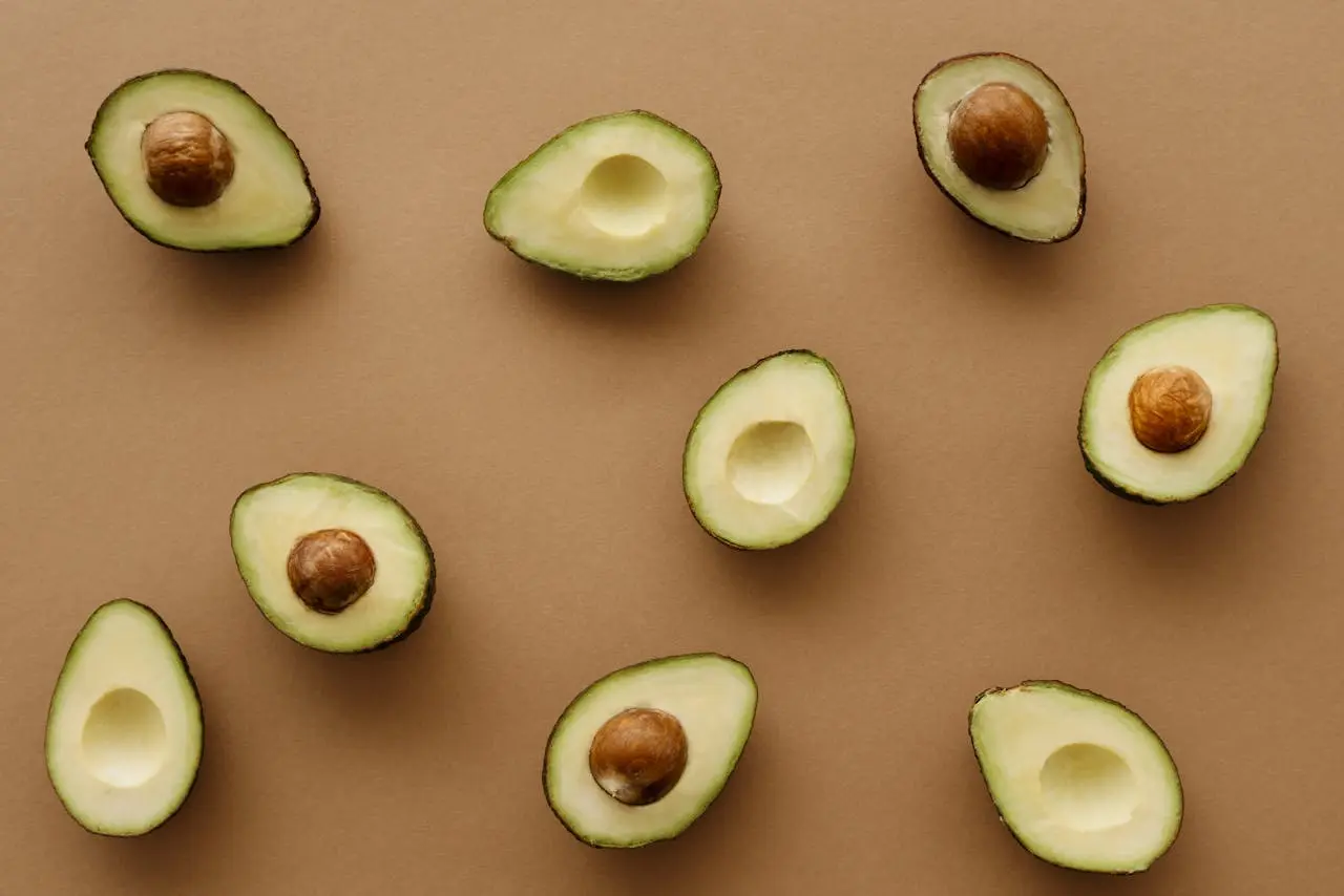 avocados on a brown background